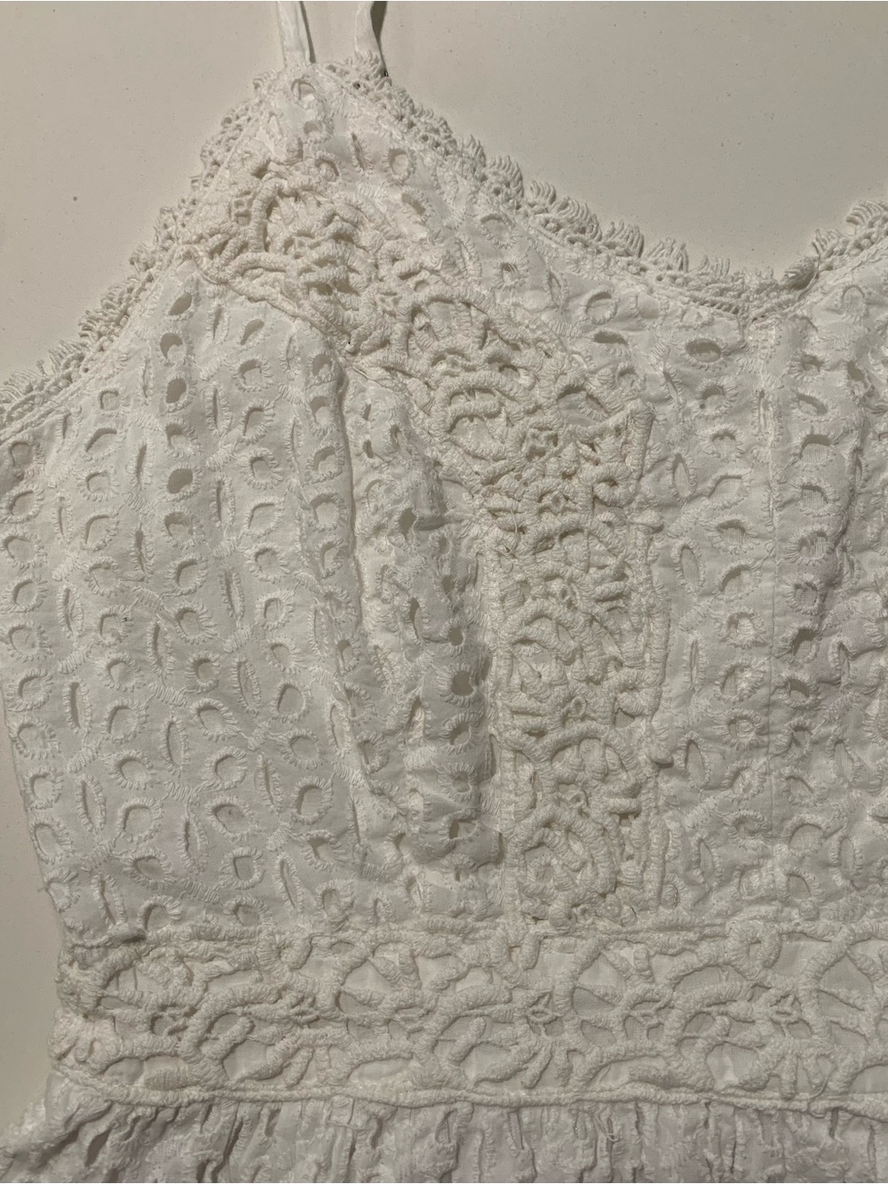 NWT Japna White Eyelet Lace Peplum Cami Top, Cottagecore, XL - Picture 6 of 11